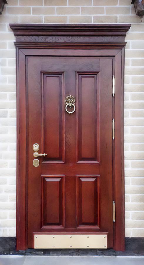 Термодверь с кнокером и карнизом Термодверь с кнокером и карнизом