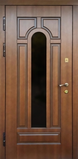 Остекленная входная дверь с терморазрывом и отделкой МДФ шпон с псевдофиленкой Остекленная входная дверь с терморазрывом и отделкой МДФ шпон с псевдофиленкой