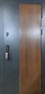 Двухцветная квартирная дверь МДФ с биометрическим замком